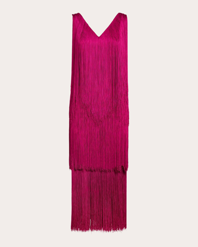 Shop No Pise La Grama Women's Lucero Fringe Dress In Pink