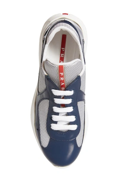 Shop Prada America's Cup Sneaker In Blue/ Grey