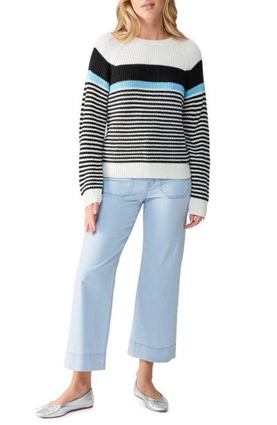 Shop Sanctuary Summit Stripe Sweater In White/sky Blue