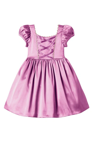Shop Janie And Jack X Disney Kids' Rapunzel Satin Dress Costume In Pink