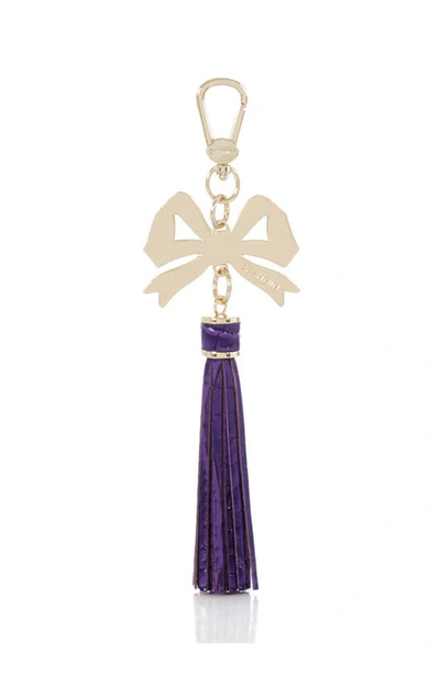 Shop Brahmin Bow Tassel Charm In Royal Purple