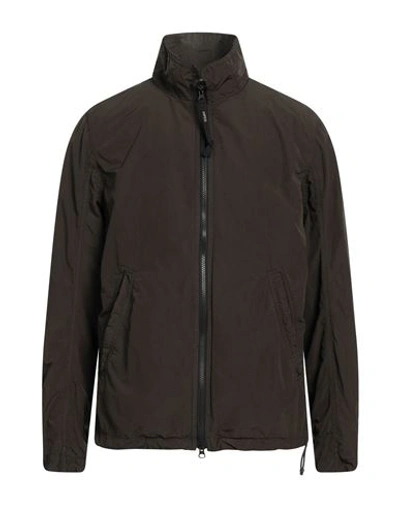 Shop Aspesi Man Jacket Dark Brown Size L Polyester, Polyamide