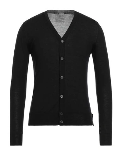 Raf Moore Man Cardigan Midnight Blue Size L Virgin Wool In Black