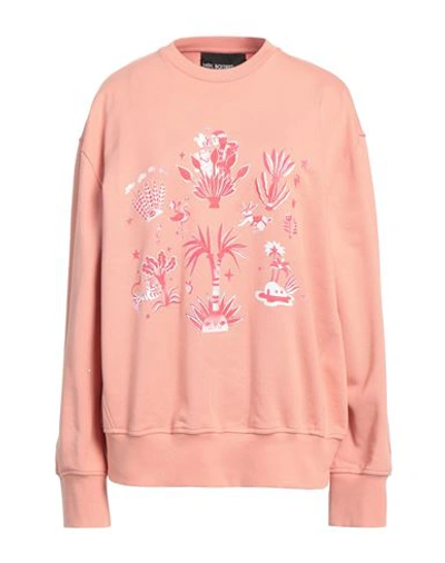 Shop Neil Barrett Woman Sweatshirt Salmon Pink Size Xxl Cotton