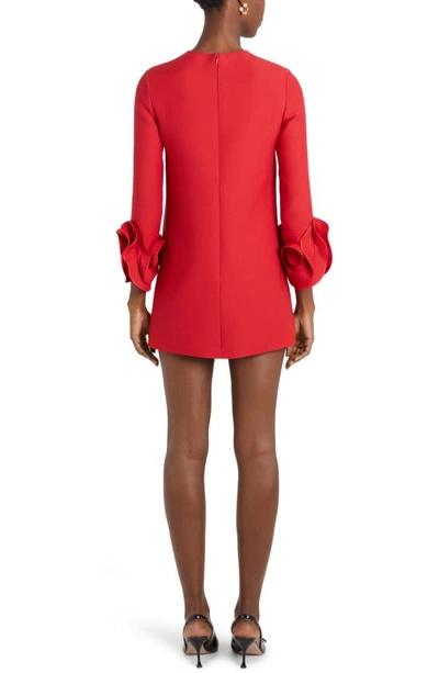 Shop Valentino Rosette Cuff Crepe Couture Minidress In Rosso