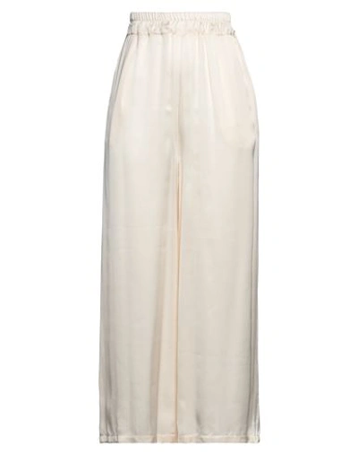 Croche Crochè Woman Pants Ivory Size L Viscose In White
