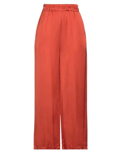 Shop Croche Crochè Woman Pants Rust Size Xs Viscose In Red