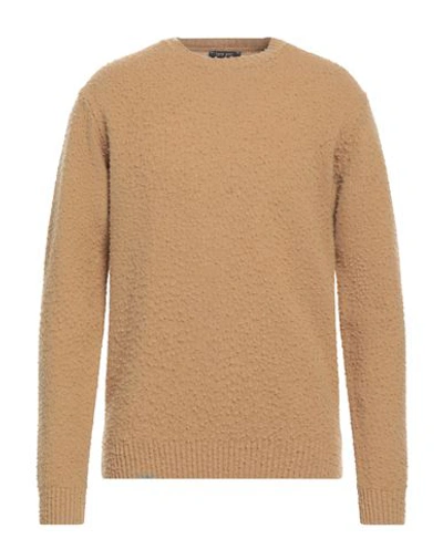 Shop Bob Man Sweater Camel Size Xxl Wool In Beige