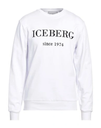 Shop Iceberg Man Sweatshirt White Size Xl Cotton