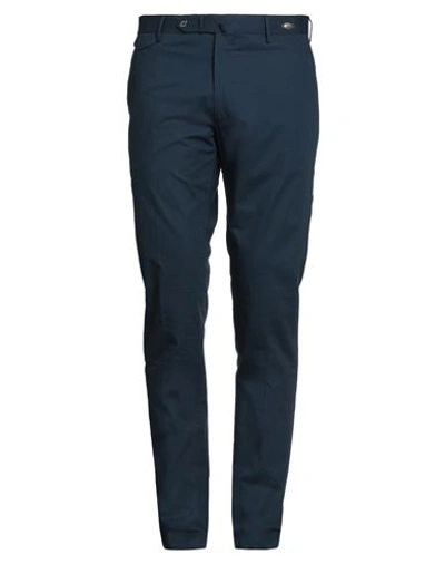 Shop Tagliatore Man Pants Navy Blue Size 34 Cotton