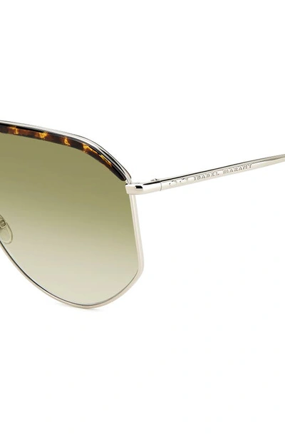 Shop Isabel Marant 64mm Oversize Aviator Sunglasses In Palladium Havana/ Green Shaded