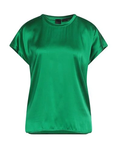 Shop Pinko Woman Top Green Size 4 Silk, Elastane