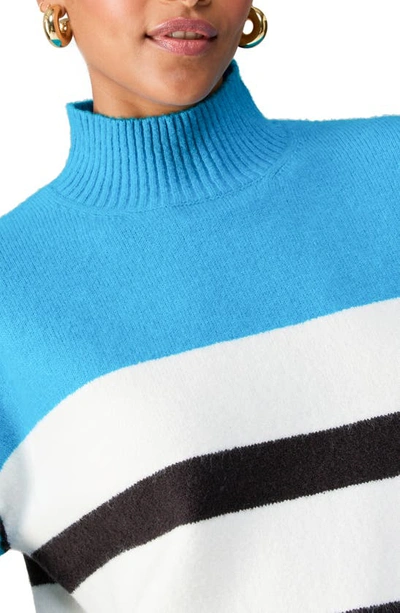 Shop Sanctuary Cruise Stripe Mock Neck Sweater In Blue Moon