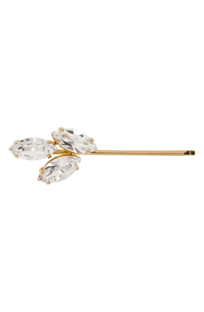 Shop L Erickson Triple Crystal Bobby Pin In Crystal/ Gold