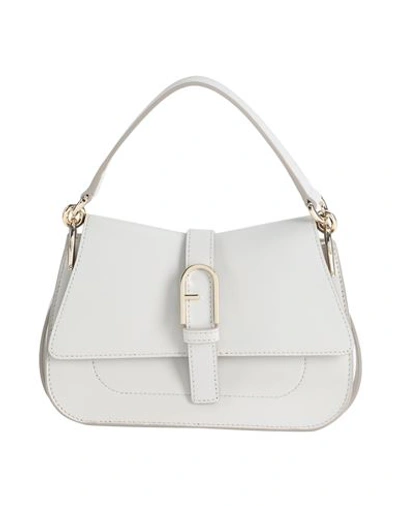 Shop Furla Flow Mini Top Handle Woman Handbag Off White Size - Calfskin