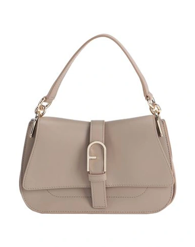 Shop Furla Flow Mini Top Handle Woman Handbag Dove Grey Size - Calfskin