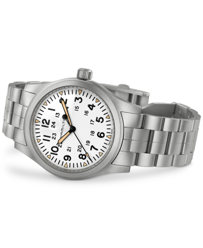 Shop Hamilton Men's Swiss Khaki Field Stainless Steel Bracelet Watch 42mm
