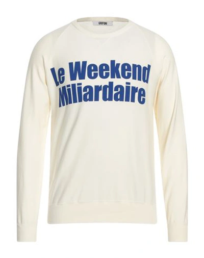 Mauro Grifoni Grifoni Man Sweater Off White Size 40 Cotton, Polyamide, Elastane In Off White