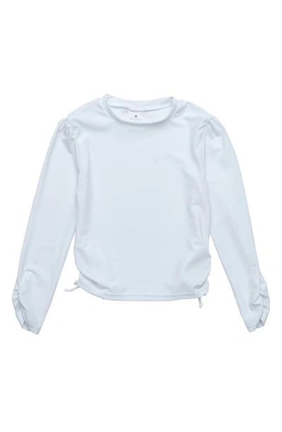 Snapper Rock Toddlerchild Girls White Rouched Ls Rash Top In White
