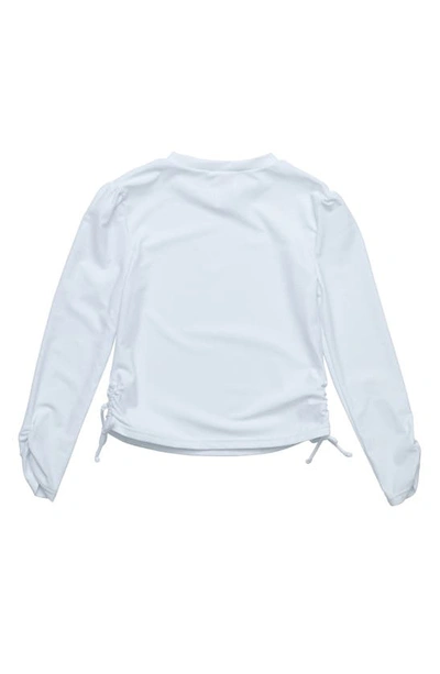 Shop Snapper Rock Kids' Ruched Long Sleeve Rashguard Top In White
