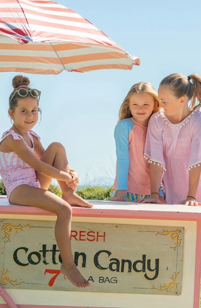Shop Snapper Rock Kids' Pink Sea Print Ruffle One-piece Swimsuit