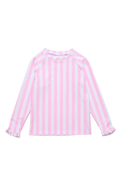 Shop Snapper Rock Kids' Stripe Rashguard In Pink