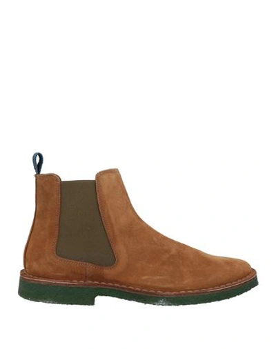 Shop Wally Walker Man Ankle Boots Camel Size 9 Leather In Beige