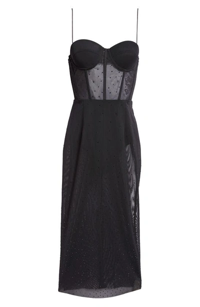 Shop Rebecca Vallance Lucienne Midi Dress In Black