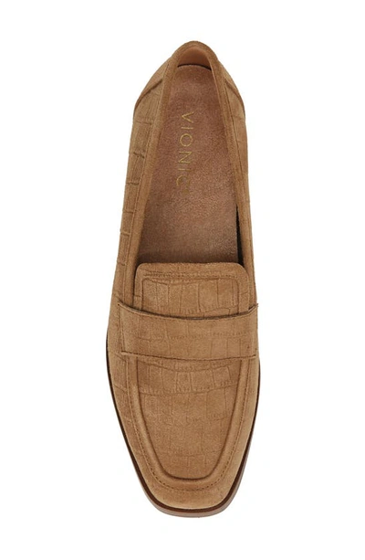 Shop Vionic Sellah Square Toe Loafer In Tan Croc Suede