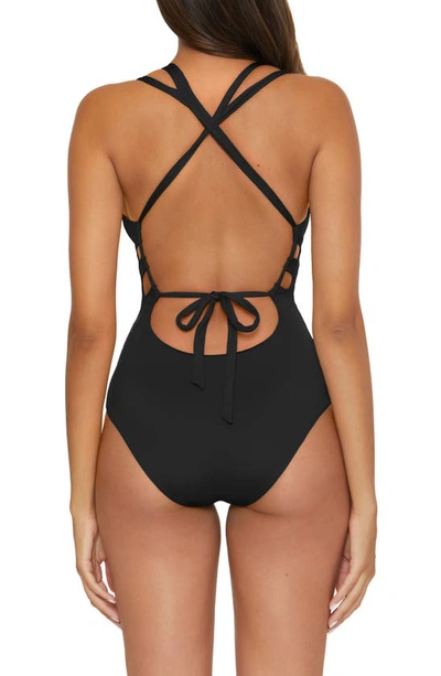 Shop Becca Color Code Tear Drop One-piece Swimsuit In Black