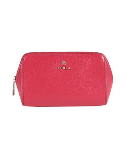 Shop Furla Camelia M Cosmetic Case Woman Pouch Red Size - Leather