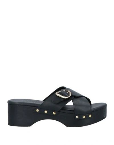 Ancient Greek Sandals Woman Mules & Clogs Black Size 8 Cowhide In Black