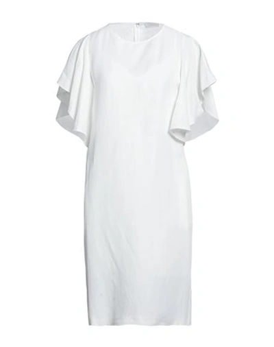 Shop Fabiana Filippi Woman Midi Dress White Size 8 Viscose, Linen