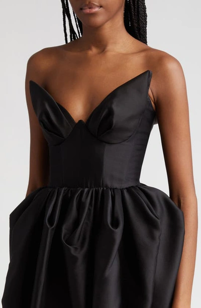 Shop Zimmermann Matchmaker Silk & Wool Bustier Midi Dress In Black