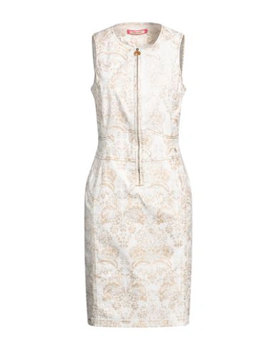 Shop Angelo Marani Woman Midi Dress Beige Size 8 Cotton, Polyamide, Elastane