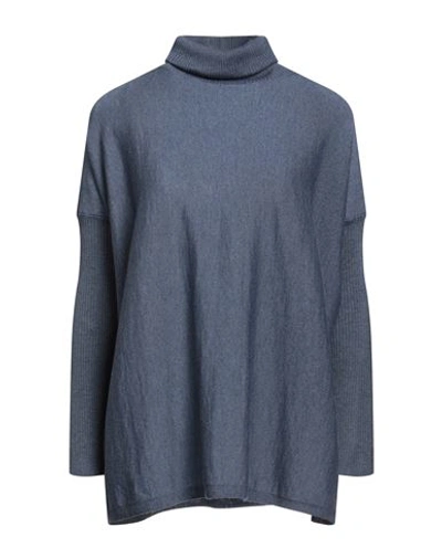 Shop Shirtaporter Woman Turtleneck Navy Blue Size 4 Merino Wool
