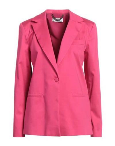 Shop Jijil Woman Blazer Fuchsia Size 6 Cotton, Elastane, Acetate, Pbt - Polybutylene Terephthalate In Pink