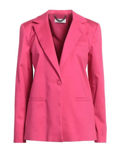Jijil Woman Blazer Fuchsia Size 2 Cotton, Elastane, Acetate, Pbt - Polybutylene Terephthalate In Pink
