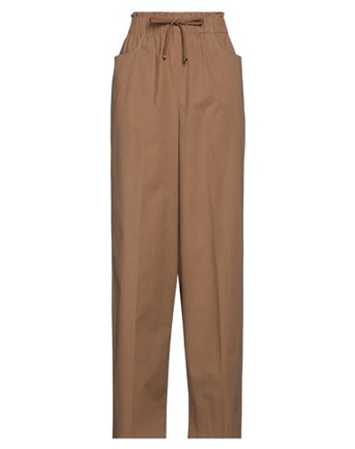 Shop Les Copains Woman Pants Brown Size 8 Cotton, Elastane, Polyester