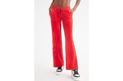 Shop Juicy Couture Women's Heritage Cargo Track Pant In Fire