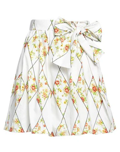 Shop Msgm Woman Mini Skirt White Size 4 Cotton