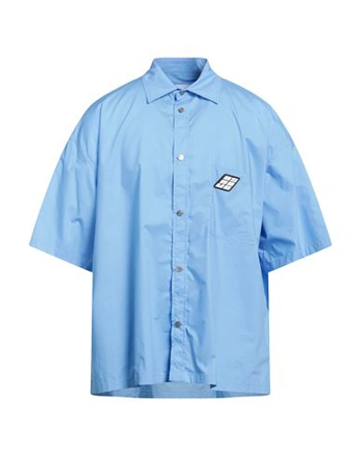 Shop Ambush Man Shirt Light Blue Size S Cotton