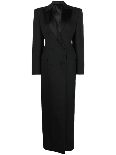Shop Wardrobe.nyc Double-breasted Wool Long Coat - Women's - Acetate/silk/virgin Wool/cupro In Black