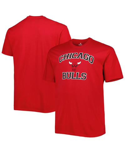 Profile Men's Red Chicago Bulls Big And Tall Heart And Soul T-shirt In Red