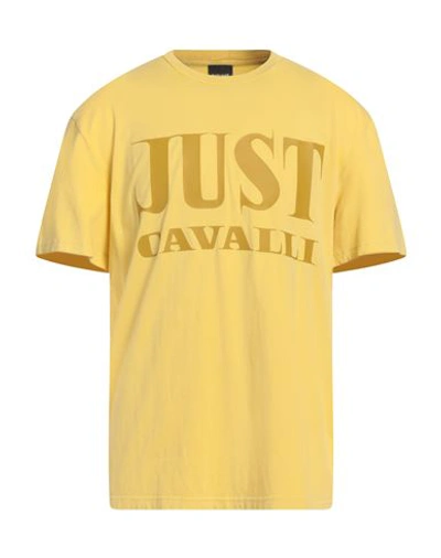 Shop Just Cavalli Man T-shirt Yellow Size Xxl Cotton