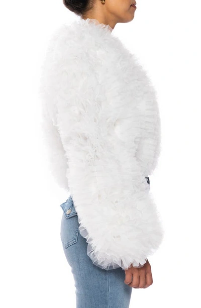 Azalea Wang Tulle Jacket In White
