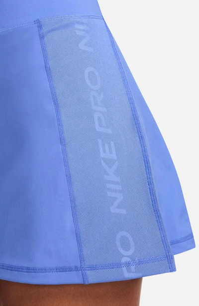 Shop Nike Pro Dri-fit Training Skort In Blue Joy/ Blue Joy/ Blue Tint
