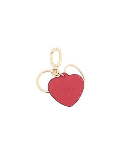 Shop Furla Venus Keyring Heart Woman Key Ring Red Size - Soft Leather, Metal
