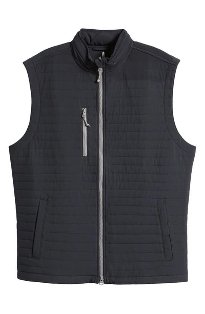 Shop Johnnie-o Crosswind Quilted Performance Vest In Black
