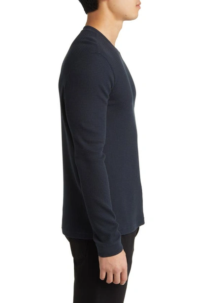 Shop John Varvatos Dante Thermal Long Sleeve T-shirt In Navy